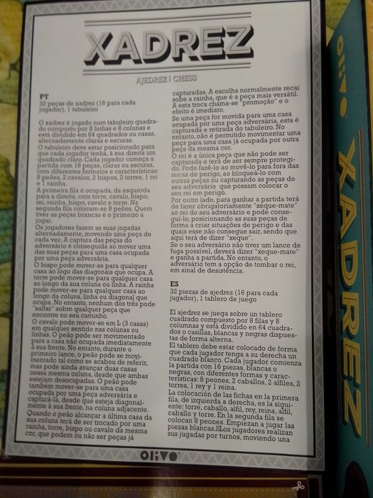 Jogo de xadrez correio da manhã completo como novo 10€