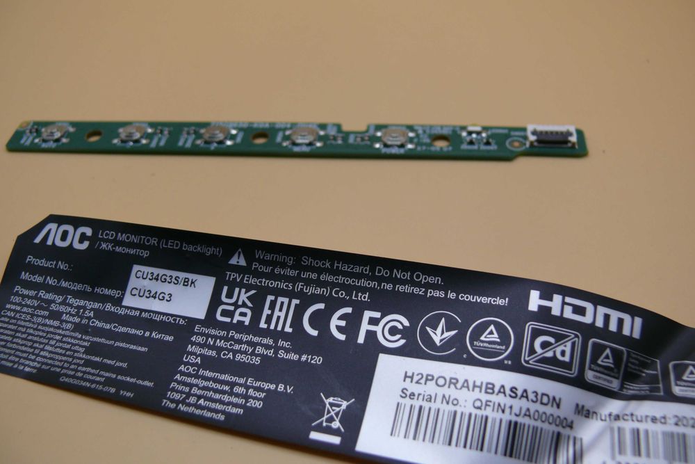 Placa de circuito impresso (PCB) de controlo de botões