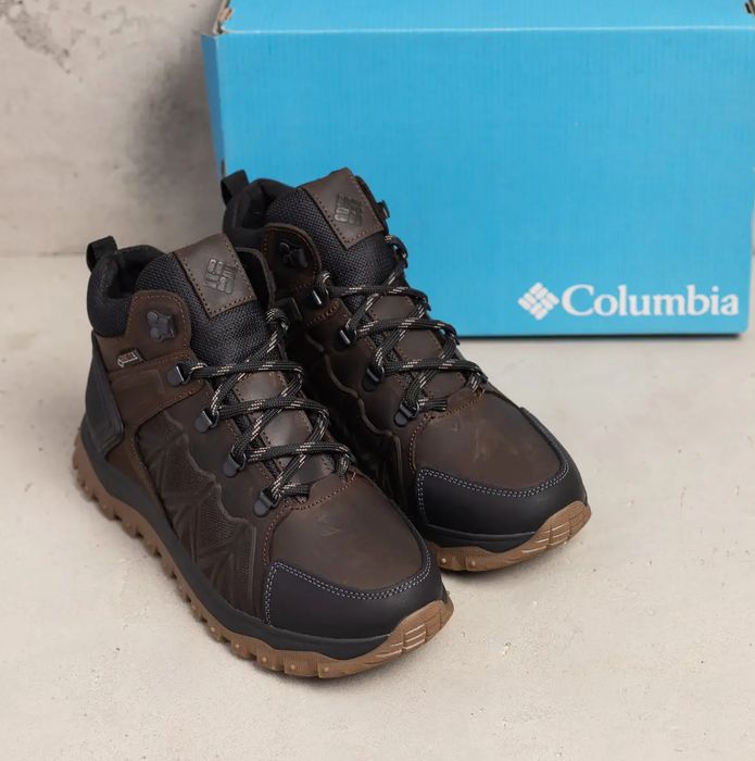 Коричневі зимові черевики, чоловічі ботінки columbia / мужские ботинки