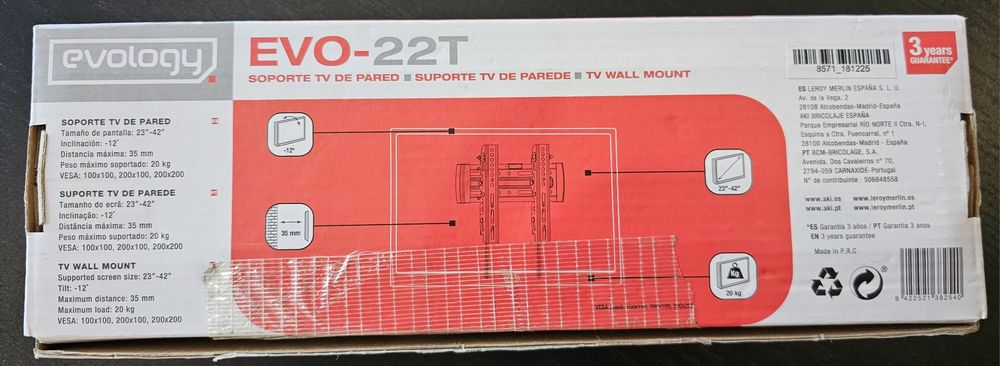 Suporte TV Evology EVO-22T
