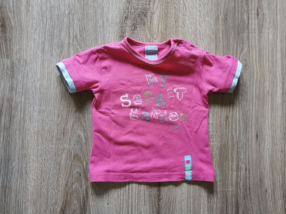 Bawełniana bluzka na krótki rękaw t-shirt Coccodrillo dziewczynka 86
