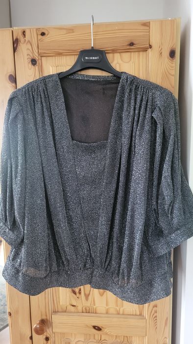 Bluzka wieczorowa rozmiar 46 czarno srebrna