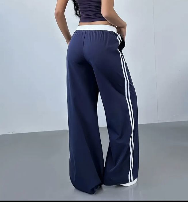 y2k широкі штани оверсайз з лампасами адідас 89