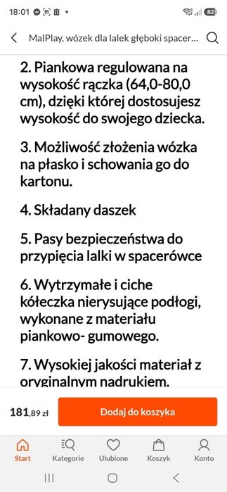 MayPlay wózek dla lalek mega okazja