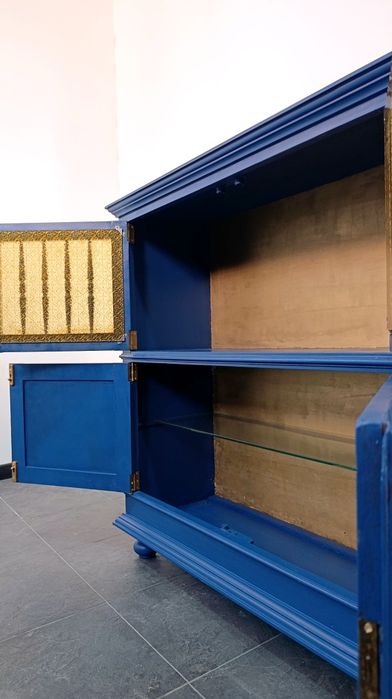 Móvel Vintage Azul e Dourado