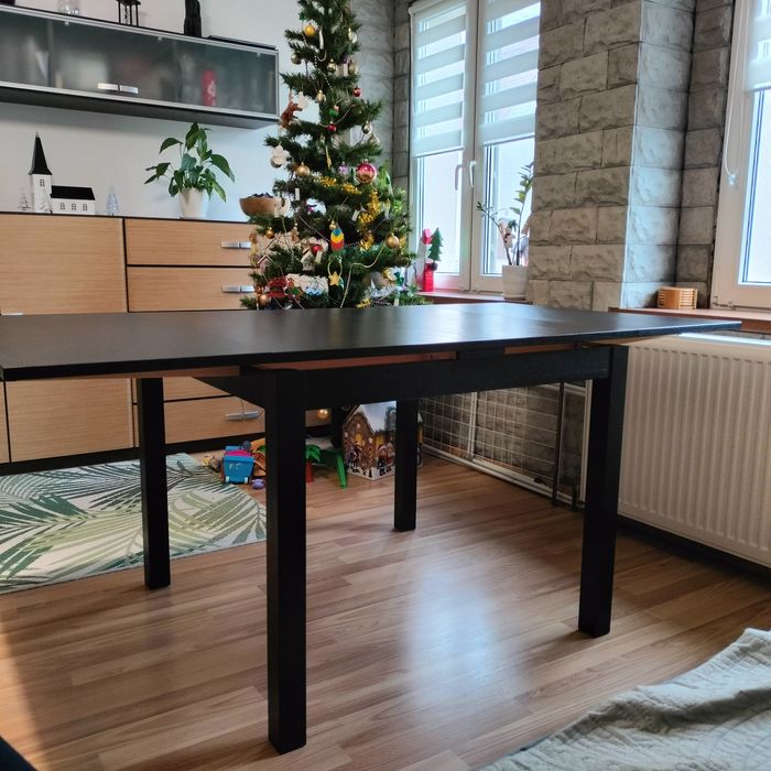 Stół rozkładany czarnobrązowy 90/129/168 x 90 IKEA