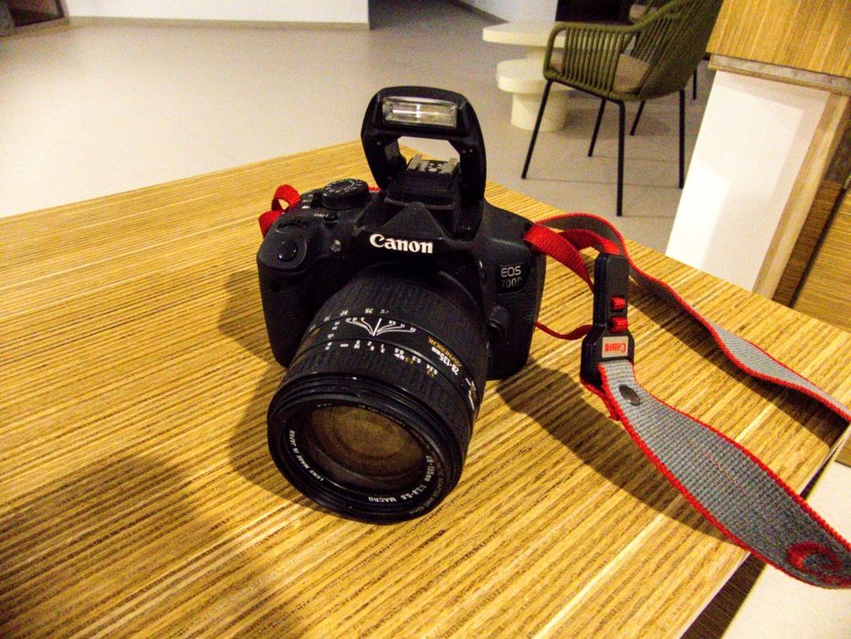 Canon 700d com vários acessórios
