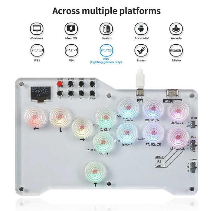 Игровой контролер файтстик геймпад Gamepad pro Mini Arcade Fight Stick