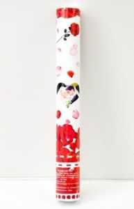 Tuba strzelająca czerwone płatki róż konfetti 40cm