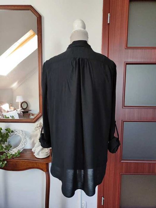 Bluzka elegancka koszula czarna Zara zakładana 38 M