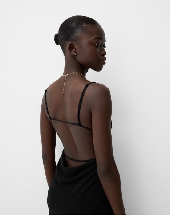 Літня сукня на бретелях Bershka, Сукня з відкритою спиною та розрізами