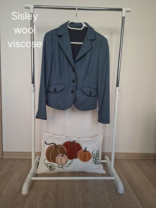 Sisley żakiet wełna wiskoza 36 idealny stan