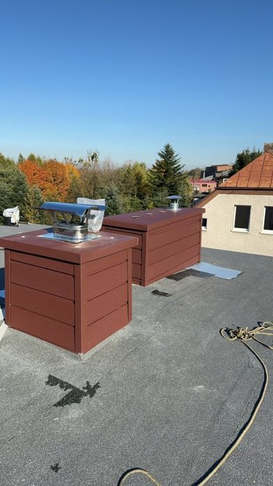 Uslugi dekarskie papa styropapa malowanie dachów uszczelnianie kominów