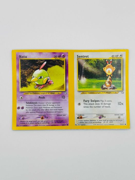 ERROR Uncut Sheet Pokemon NFC Natu 67/111+ Sentret 71/111 Neo Genesis