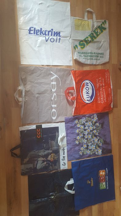 Foliowe plastikowe torby reklamowe - 17 szt.