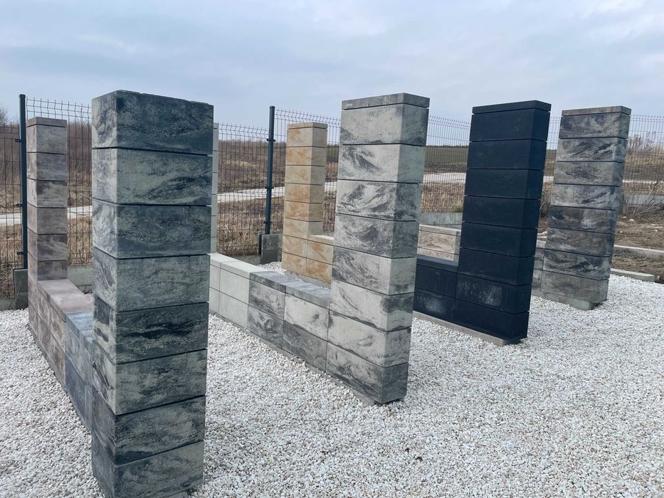 Pustaki ogrodzeniowe bloczki 50x19cm rezydencja różne kolory