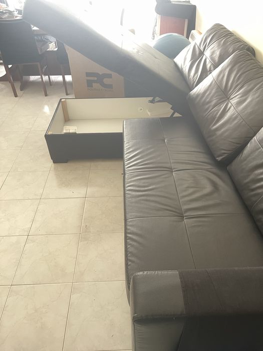 Sofá chaise longue preto