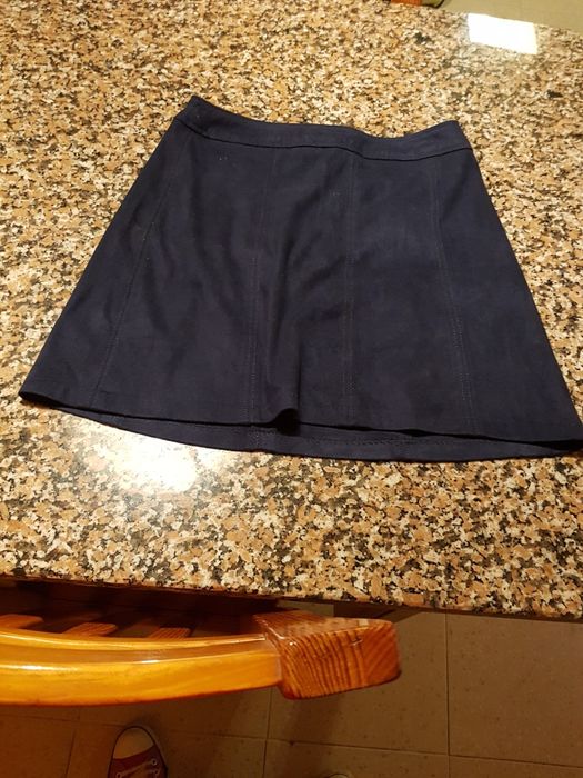 Saia de camurça azul