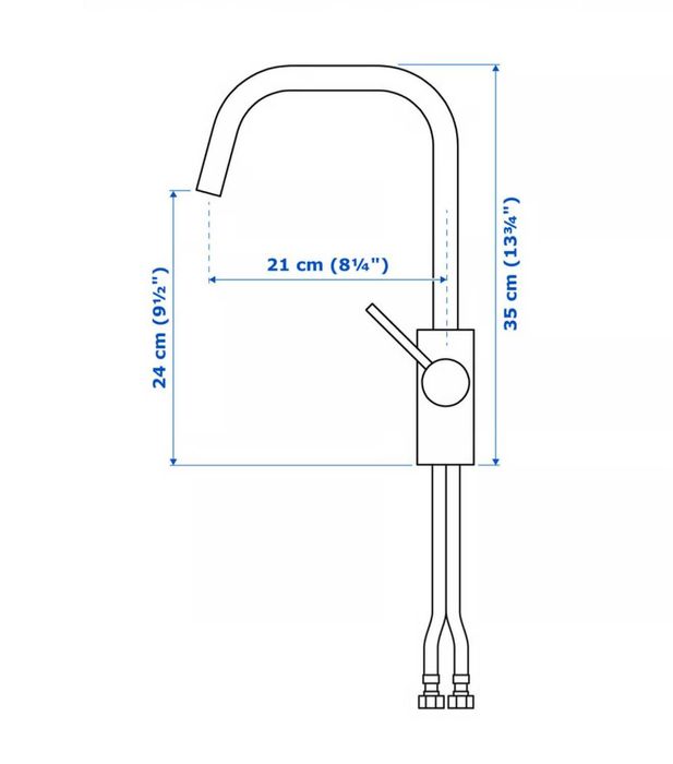 ÄLMAREN Torneira mistur c/tubo extensível, cor de aço - Caixa Lacrada