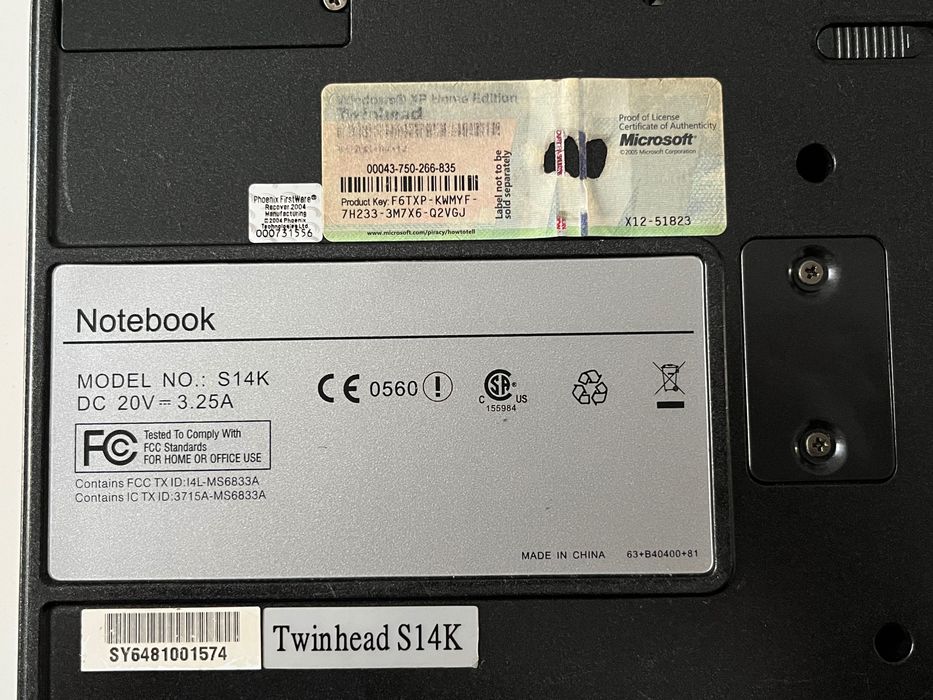 Laptop Durabook S14K Twinhead - AMD Turion64