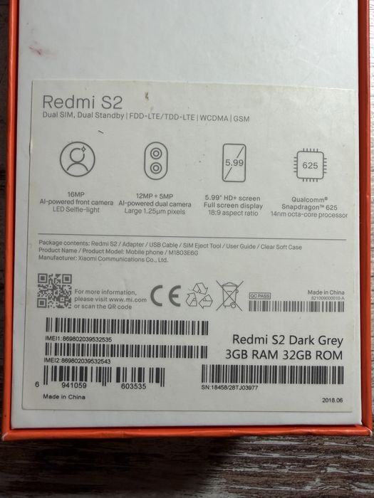 Redmi S2 Dark Grey 3GB RAM 32GB