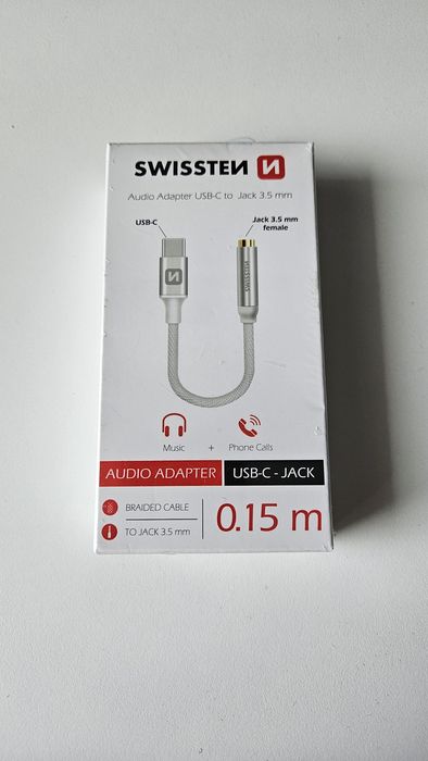 Przejściówka słuchawki mini jack 3,5 usb c