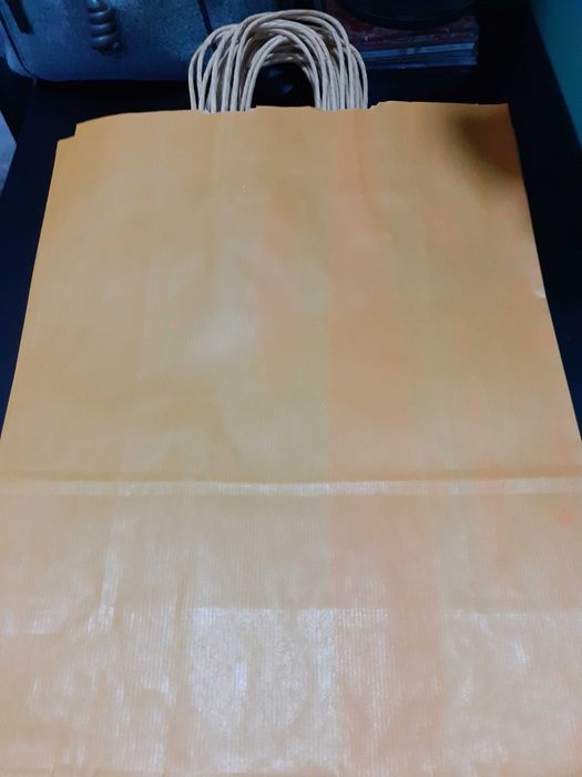 Saco de papel com asa torcida