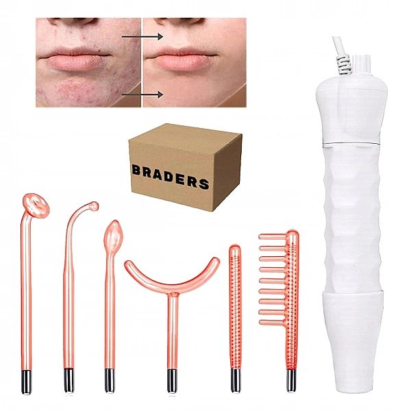 Darsonval Derma Wand 6 Elektrod Ozonoterapia Do Twarzy i Ciała