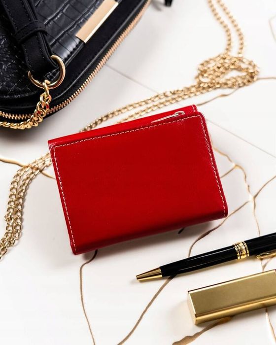 mały, skórzany portfel damski na zatrzask - 4u cavaldi