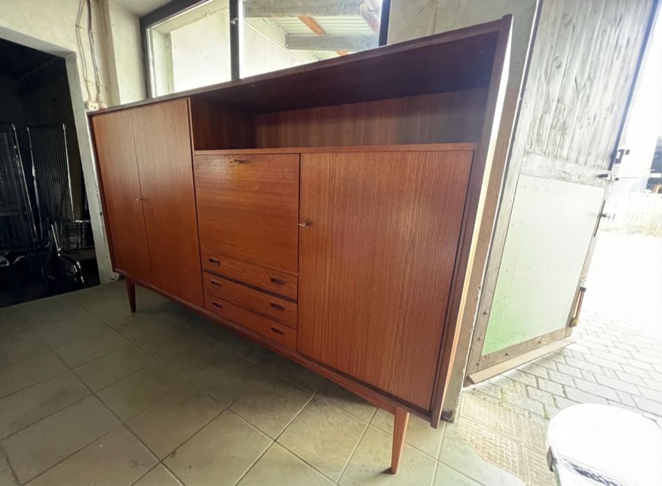 Bartels Werken highboard. Barek. Komoda. Drewno tekowe. Mid century