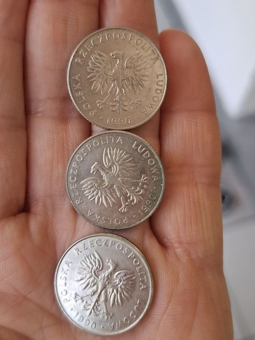 Zestaw 5 x moneta PRL 20 zł, lata 1986. 1989,1990
