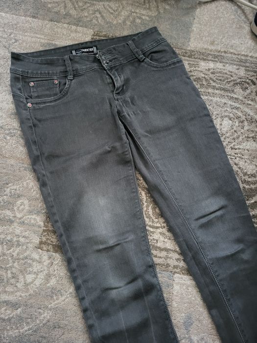 Spodnie damskie jeans siwe szare