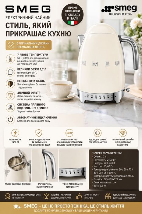 Чайник SMEG — крутіше ніж у сусіда