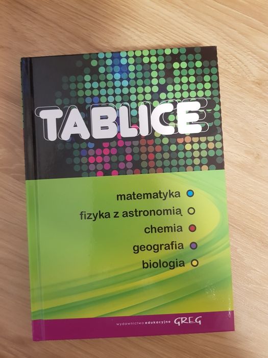 Tablice matematyka, fizyka z astronomią, chemia, geografia,  biol GREG