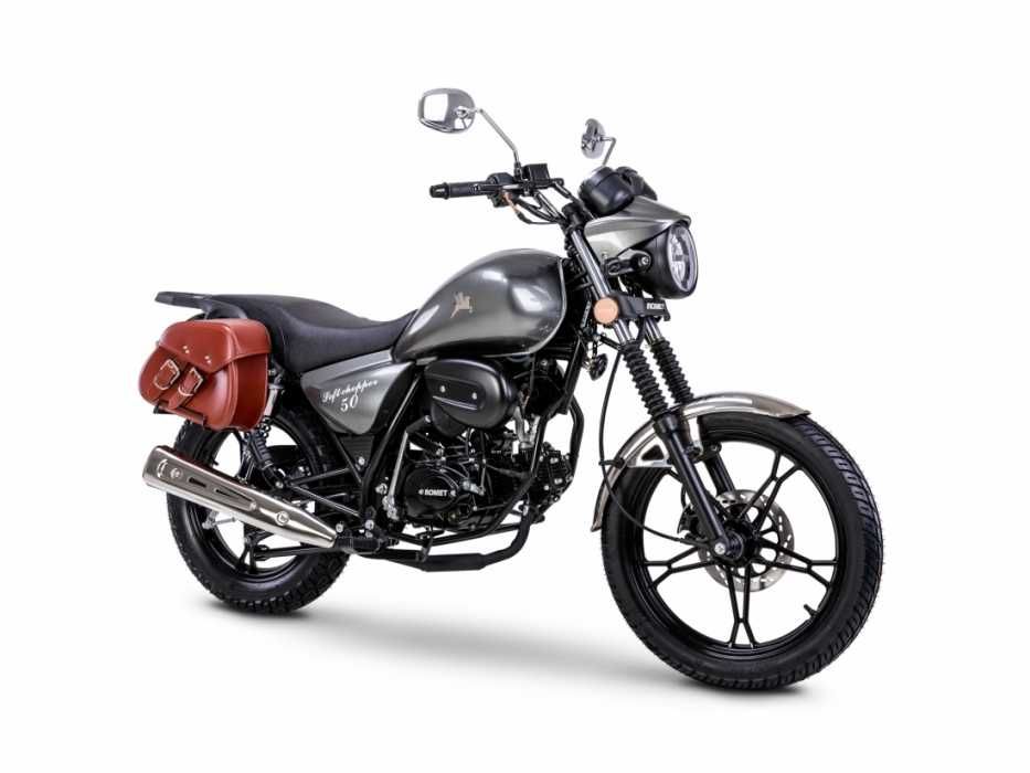 Romet Soft 50 cm3 bez prawa jazdy choper motorower sakwy raty transpor