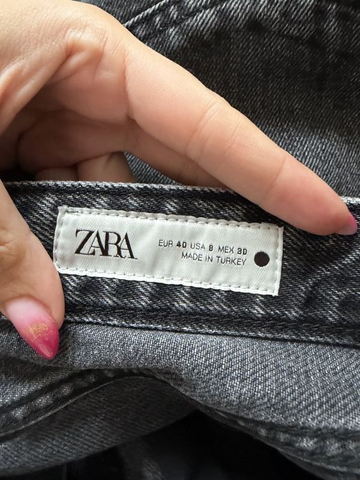 Szare jeansy Zara szerokie nogawki Wide Leg rozmiar L/40