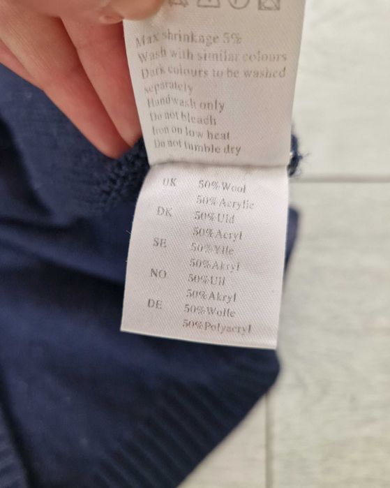 Samsoe samsoe granatowy wełniany sweter kardigan suwakiem 50% wełna M