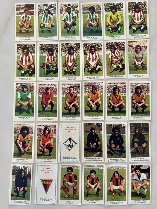 Cromos antigos de cutebol dos anos 75/76