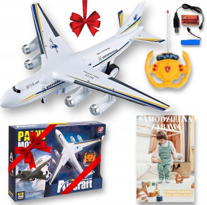 SAMOLOT Na Pilota Duży Zdalnie Sterowany PREZENT Dla Dzieci +GRATISY