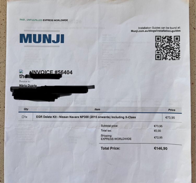 Kit de anulacao EGR eletrónicamente para Nissan NP300 e Mercedes X