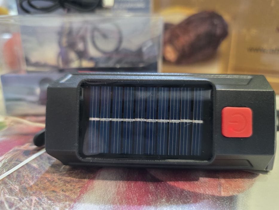 Велофара + Сигнал на сонячній батареї НОВА! LY-17. Акумулятор 1200mAh