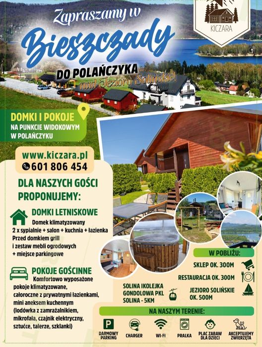 Z widokiem na J. Solińskie Domki/pokoje/apartament/Bieszczady-Polańczyk