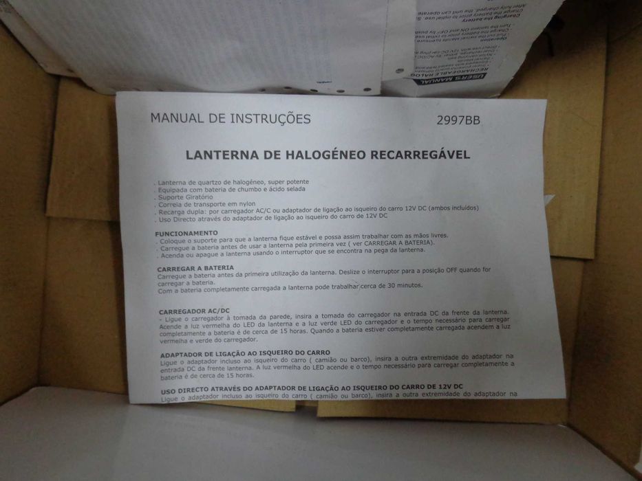 Lanterna portátil de halógeneo