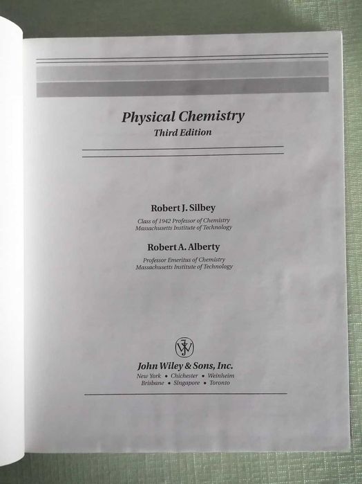 Physical Chemistry (Silbey & Alberty), 3.ª edição