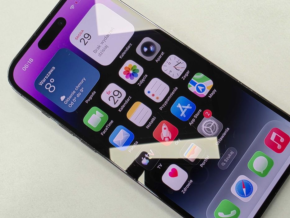 iPhone 14 PRO 128GB/ eSIM + eSIM/ 86%/ Grade B do C/ Space Black/+ ładowarka/ GW 12 MSC