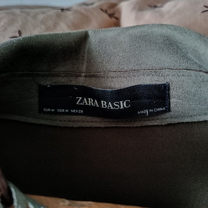 Płaszcz zamszowy Zara khaki