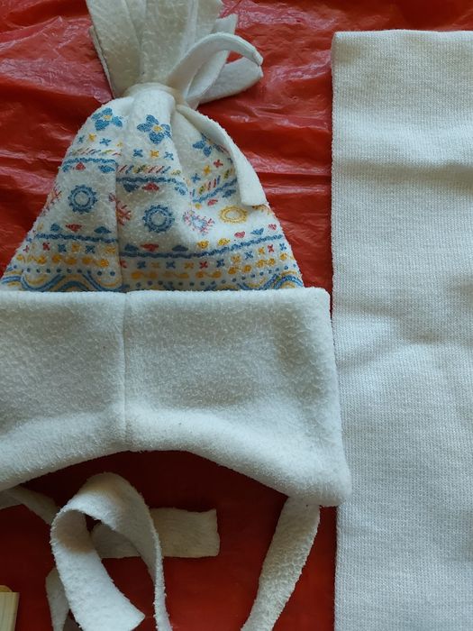 komplet czapka i szalik dziecięce 1 rok 2 lata ciepłe