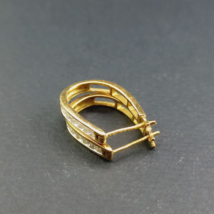 Серьги золото 14к с бриллиантами