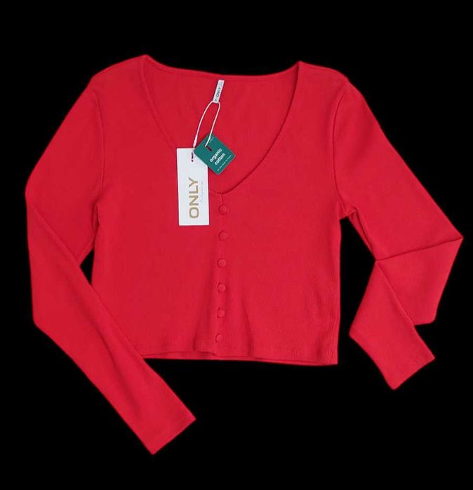 Bawełniana czerwona bluzka ONLY, R. M
