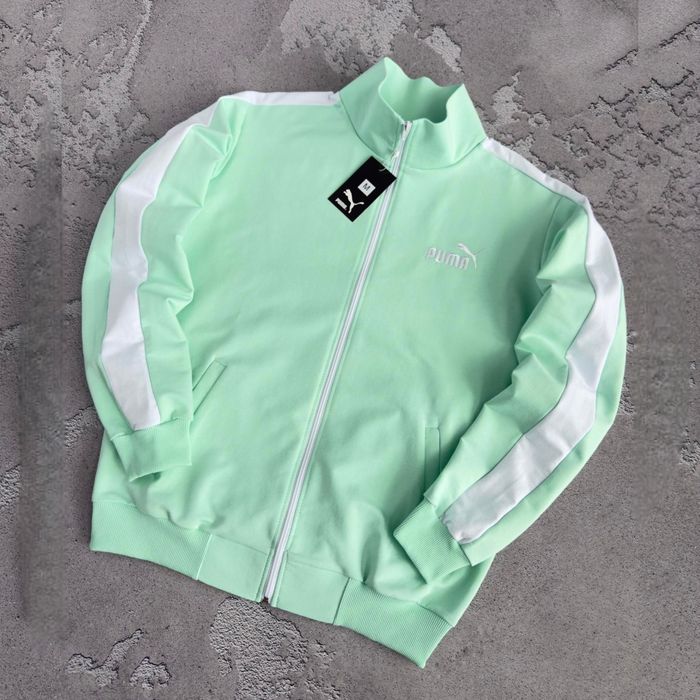 Олімпійка Puma чоловіча чорна, м'ята | Кофта на замку Пума мастерка мужская черная, салатовая